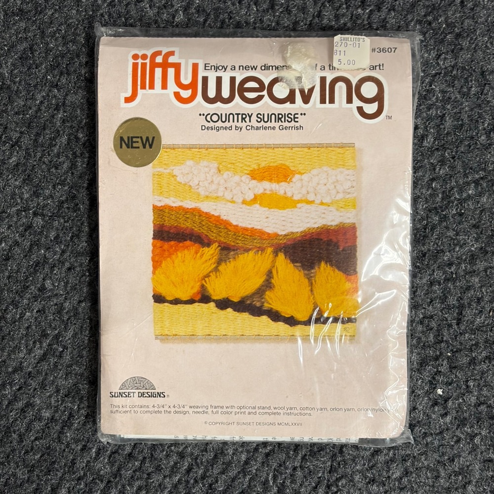 Sunset Designs Jiffy Weaving Kit Country Sunrise 3607 Vtg 1977 Charlene Gerrish